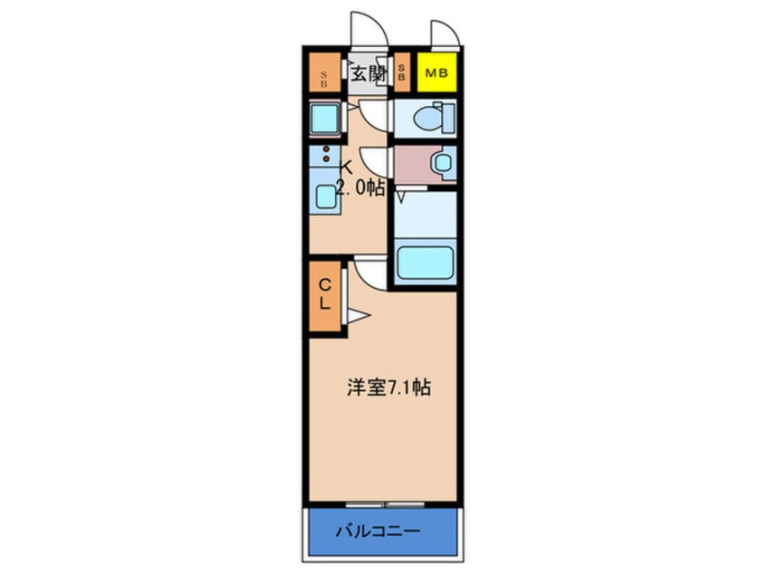 間取図 ﾌﾟﾚｻﾝｽ野田阪神駅前ｻﾞ･ﾌｧｰｽﾄ(504