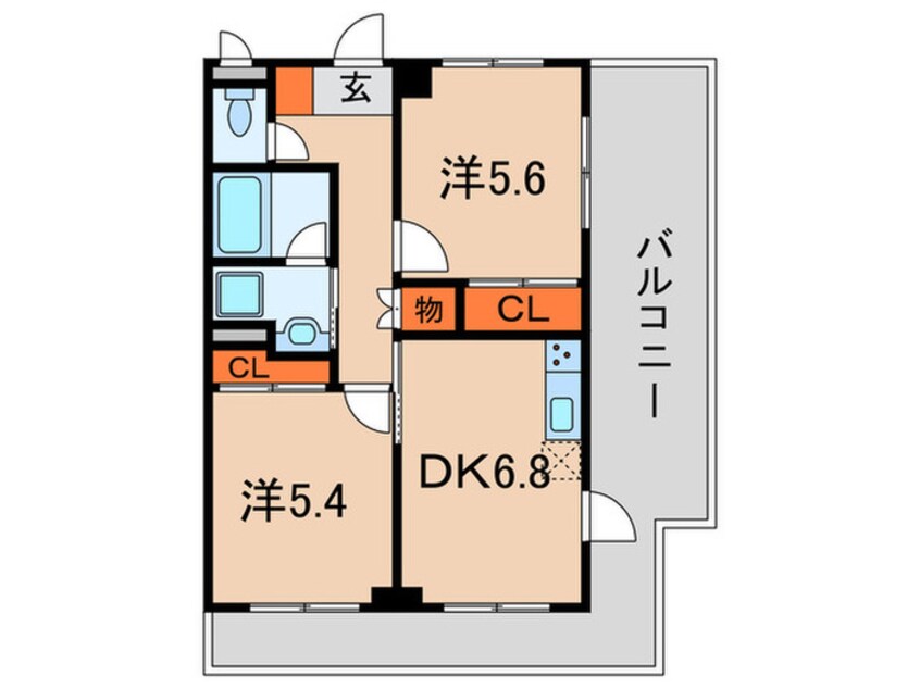 間取図 六甲ｻﾝﾋﾟﾅｺﾃｶ