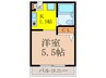 グリ－ンハイムバンブ－ 1Kの間取り