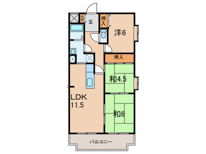 間取図 ヒルズ１４