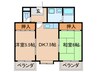 エスポワール武庫之荘Ⅱ 2DKの間取り