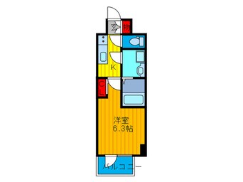 間取図 ｴｽﾘｰﾄﾞ新北野ｸﾞﾗﾝﾘﾝｸ（608）