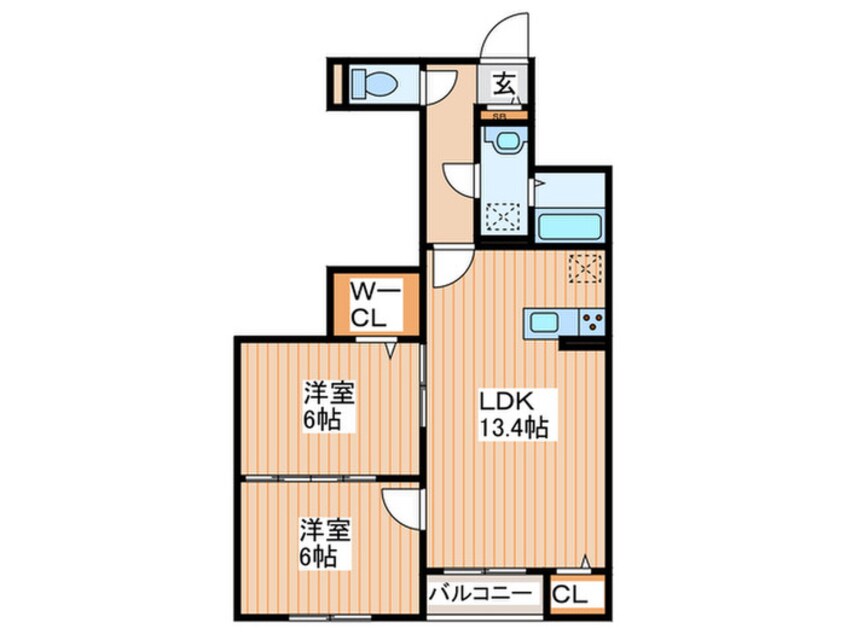 間取図 メゾン　アンソレイエ