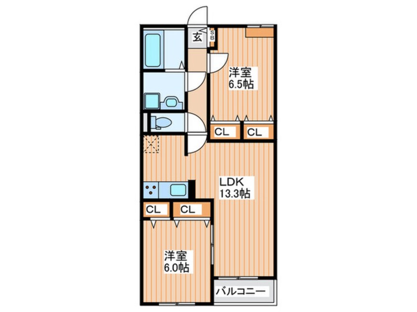 間取図 メゾン　アンソレイエ