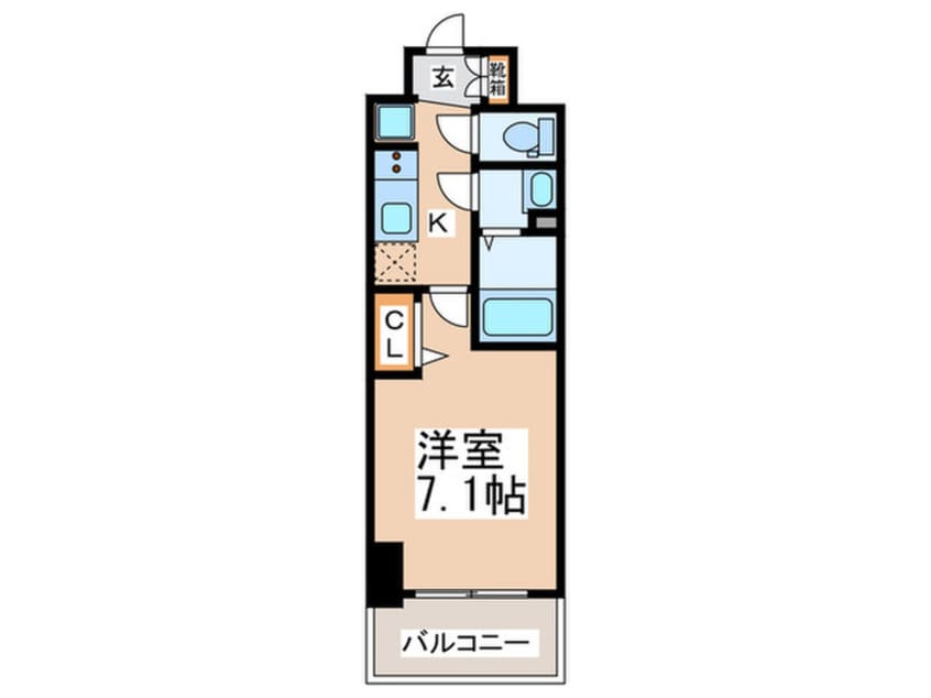 間取図 ﾌﾟﾚｻﾝｽOSAKADOMECITYｸﾛｽﾃｨ(603)