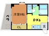 サンパ－クⅢ 1DKの間取り
