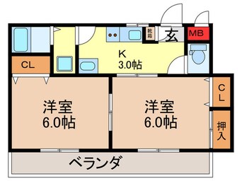 間取図 三熊ハイツ渚２号