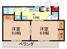 三熊ハイツ渚２号 2Kの間取り