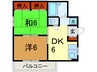 ドウエル永沢 2DKの間取り