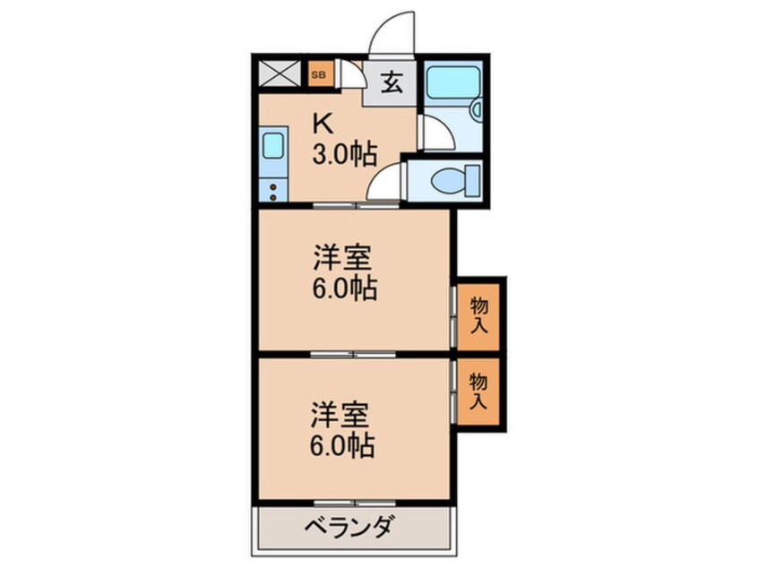 間取図 三熊ハイツ渚３号