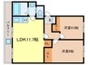 マンションシャトー 2LDKの間取り