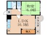 野色マンション 1LDKの間取り