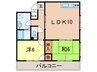 ラピ－ヌ甲東 2LDKの間取り