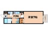 モナリエ 1Kの間取り