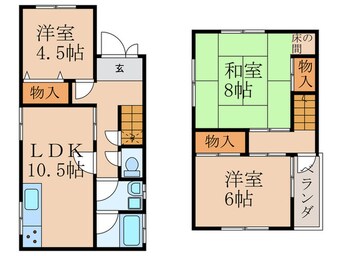 間取図 王塚台貸家