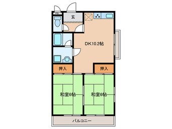 間取図 イスズハイツベル東大物(401)