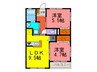 サンマルコ川西 2LDKの間取り