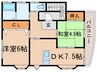 東邦パレス王塚台 2DKの間取り