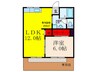 渚コ－ポ 1LDKの間取り