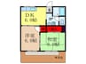 渚コ－ポ 2DKの間取り