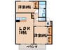 ウエストソレイユ 2LDKの間取り