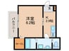 ALEGRIA桃谷 1Kの間取り