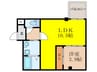GARDENIA茨木 1LDKの間取り