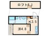 パロアルトⅡ 1Kの間取り
