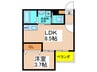ALEGRIA道明寺Ⅱ 1LDKの間取り