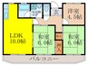 柿の木マンション 3LDKの間取り