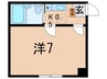 サンパレス２１芦屋川Ⅱ 1Rの間取り