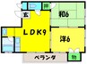 プラザ三国ケ丘 2LDKの間取り