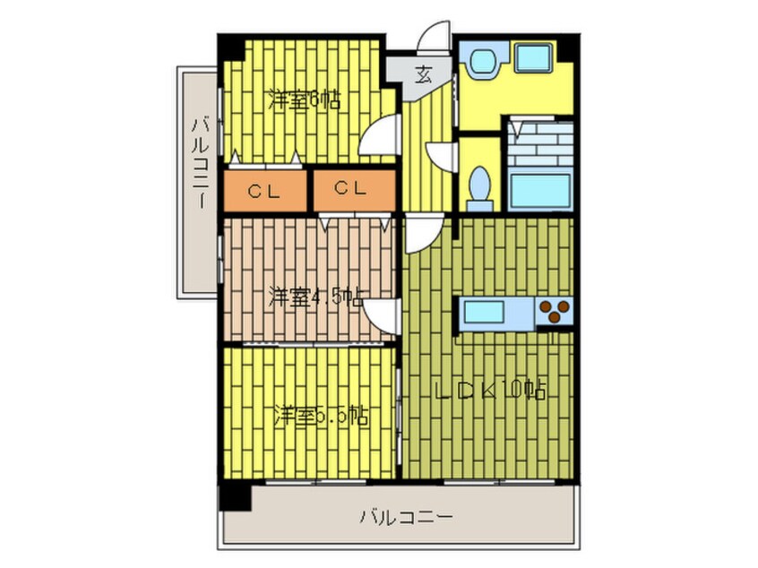 間取図 メゾンパティオ住道