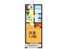 ハルカパレス 1Kの間取り