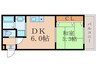 震雲マンション 1DKの間取り