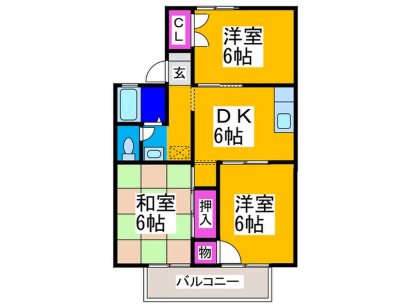 間取図 グリ－ンハイツ高倉Ｂ棟