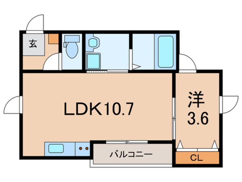 間取図 Ｔ－ＳＱＵＡＲＥ岡本
