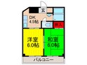 三熊ハイツ渚７号の間取図