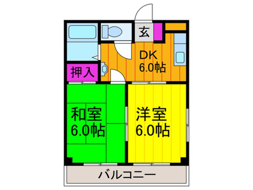 間取図 三熊ハイツ渚７号