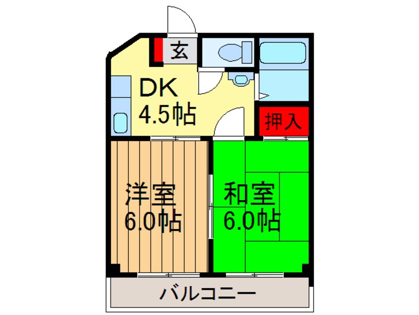 間取図 三熊ハイツ渚７号