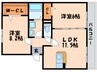ヴァンサンカン 2LDKの間取り