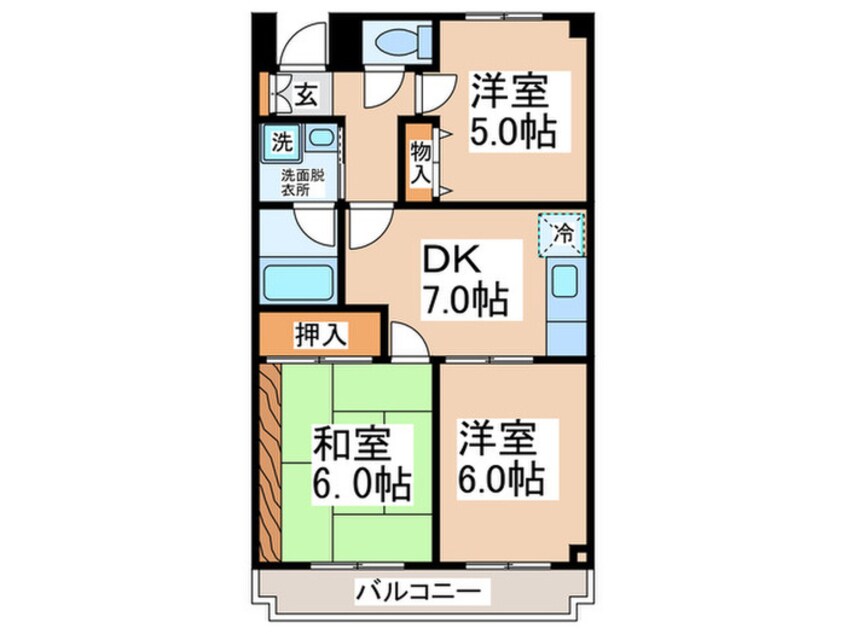 間取図 ヴィ－ヴル松浪