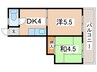 コーポ善山 2DKの間取り