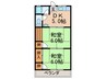日晴荘 2DKの間取り