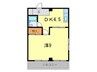 カ－サ上甲子園 1DKの間取り