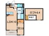 リッジライン東 1LDKの間取り