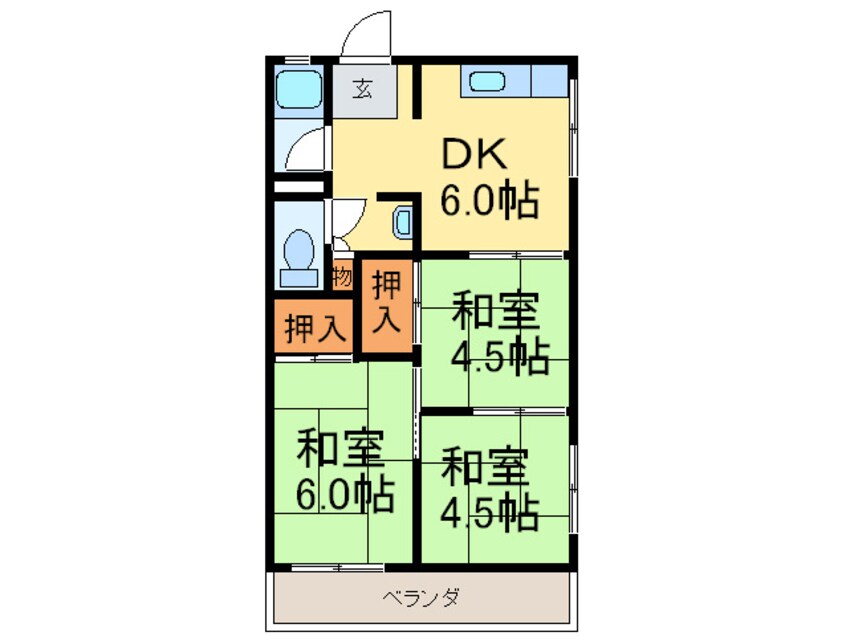 間取図 ﾊｲﾂｶｻｶﾞﾐ