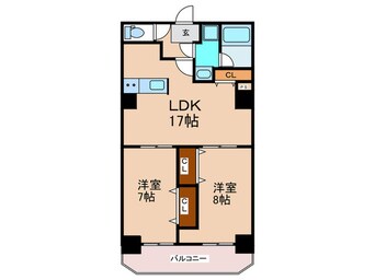 間取図 ｸﾚｼｱ東心斎橋