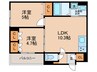 クリエオーレ花園西町 2LDKの間取り