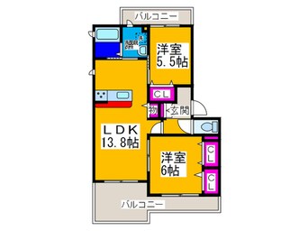 間取図 フローラ三国ヶ丘